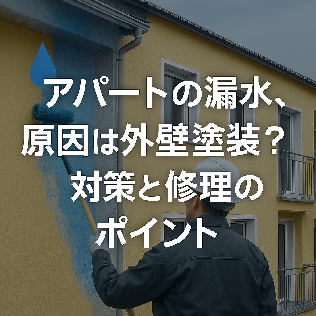 アパートの漏水、原因は外壁塗装？対策と修理のポイント