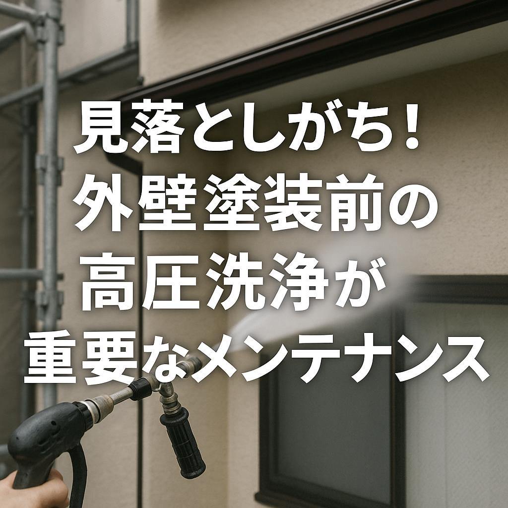 見落としがち！外壁塗装前の高圧洗浄が重要なメンテナンス
