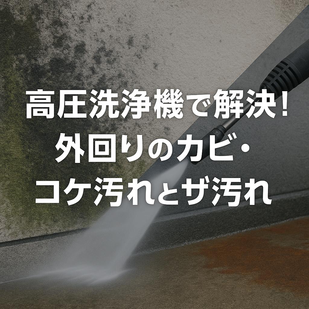 高圧洗浄機で解決！外回りのカビ・コケ汚れとサビ汚れ