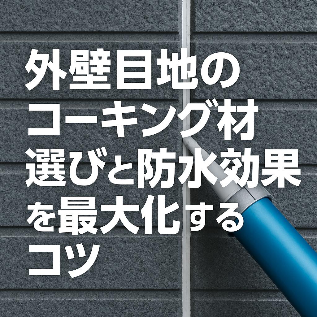 外壁目地のコーキング材選びと防水効果を最大化するコツ