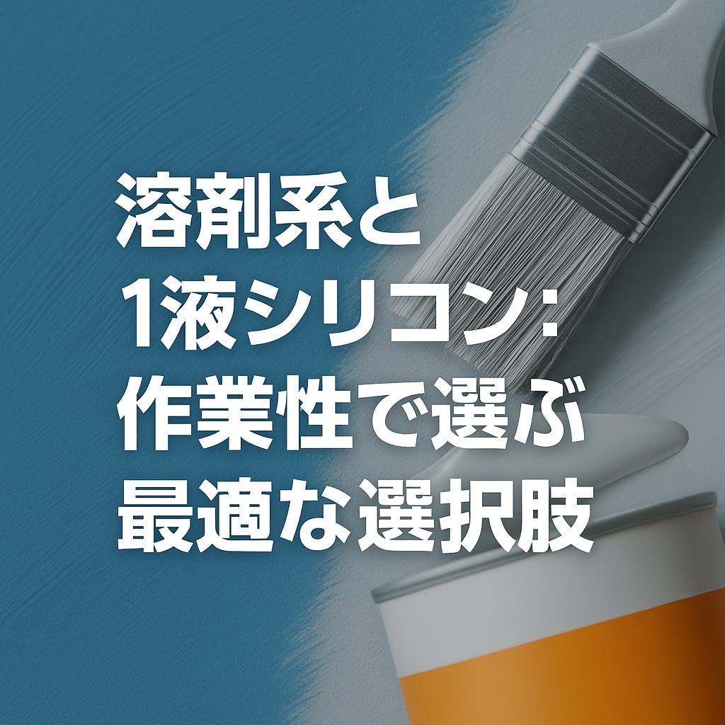 溶剤系と１液シリコン：作業性で選ぶ最適な選択肢