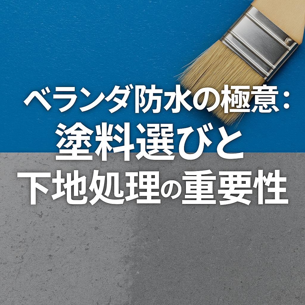 ベランダ防水の極意：塗料選びと下地処理の重要性